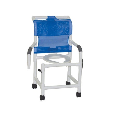 Shower Chair MJM International Drop Arms PVC Frame 18 Inch Seat Width 300 lbs. Weight Capacity
