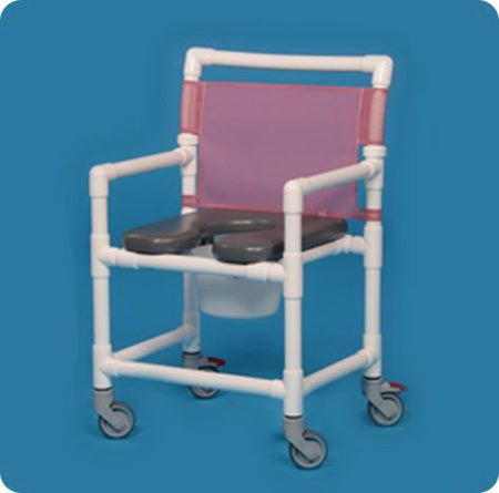Shower Chair ipu® Fixed Arms PVC Frame Mesh Backrest 25-1/2 Inch Seat Width 350 lbs. Weight Capacity