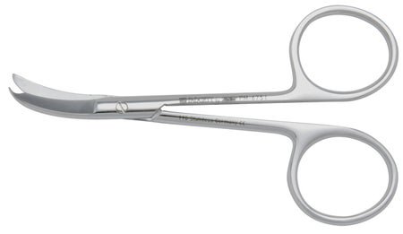Stitch Scissors Padgett® Spencer 3-1/2 Inch Length OR / Surgical Grade German Stainless Steel NonSterile Finger Ring Handle Curved on Flat Blunt Tip / Blunt Tip