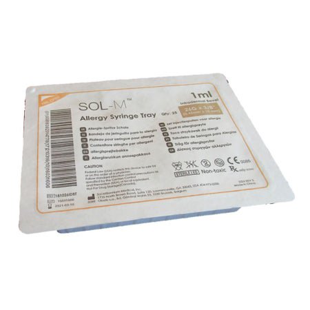 Standard Allergy Tray Sol-M™ 1 mL 3/8 Inch 26 Gauge NonSafety Regular Wall