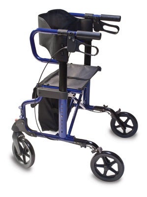 4 Wheel Rollator Lumex® Hybrid LX Blue Aluminum Frame