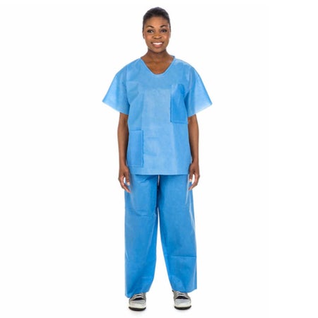 Scrub Pants Straight Leg Medium Blue Unisex