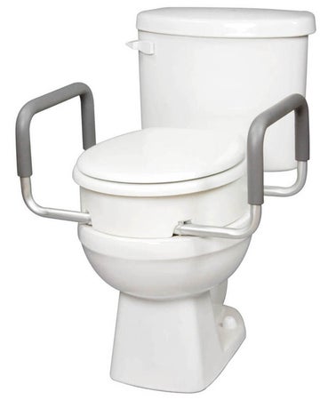 Raised Toilet Seat with Arms Carex® 3-1/2 Inch Height Standard Round 250 lbs. Weight Capacity
