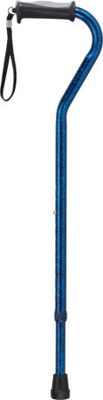 Offset Cane drive™ Aluminum 30 to 39 Inch Height Blue Crackle Print