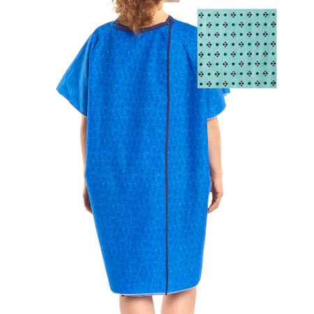 Patient Exam Gown Snap Wrap™ One Size Fits Most Geometric Print Reusable