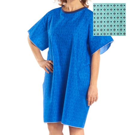 Patient Exam Gown Snap Wrap™ One Size Fits Most Geometric Print Reusable