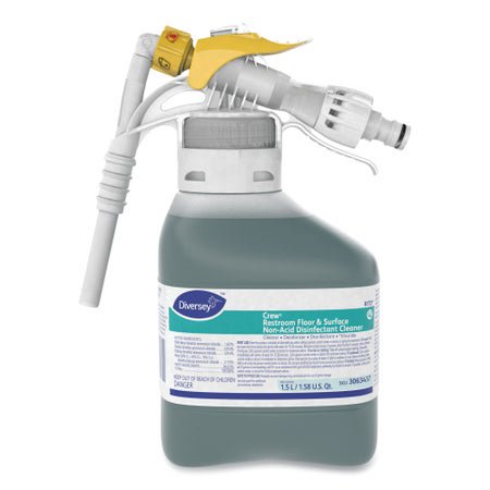 Surface Disinfectant Cleaner Diversey™ Crew® Restroom Floor and Surface Nonacidic RTD® Dispensing System Liquid Concentrate 1.5 Liter Bottle Fresh Scent NonSterile
