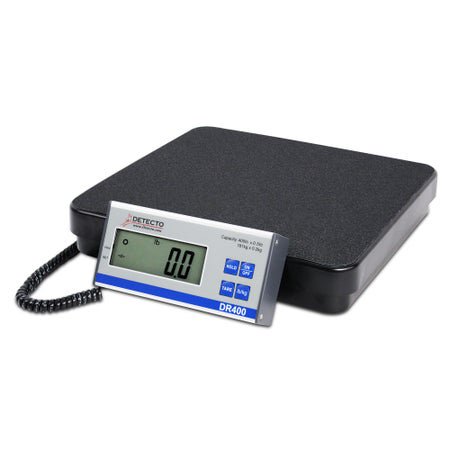 Floor Scale with Remote Indicator Detecto® Digital Display 400 lbs. / 181 kg Capacity Black AC Adapter / Battery Operated