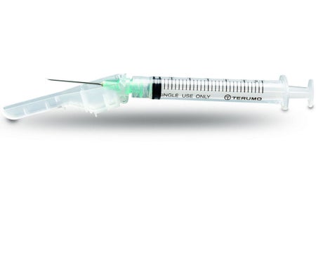 Safety Tuberculin Syringe with Needle SurGuard® 1 mL 5/8 Inch 25 Gauge Hinged Safety Needle Ultra Thin Wall