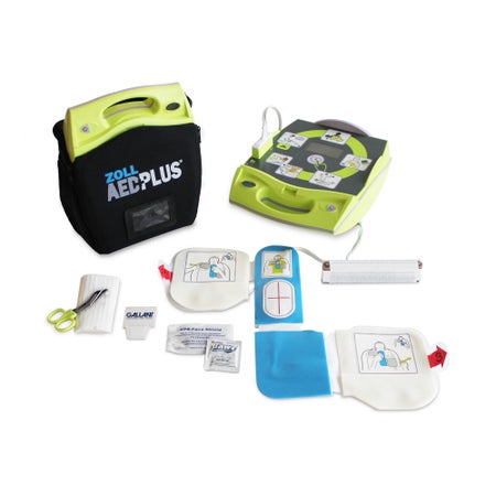 AED Unit Automatic Zoll® Electrode Pads Contact Battery Operated LCD Display