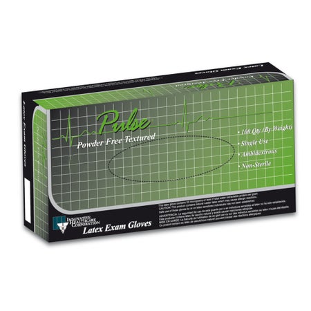 Exam Glove Pulse® 151 Series Medium 100 per Box NonSterile Latex Standard Cuff Length Fully Textured White Not Rated