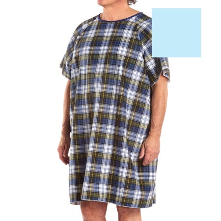 Patient Exam Gown TieBack™ One Size Fits Most Blue Reusable