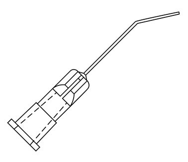Hydrodissection Cannula 25 Gauge 8 mm Bend, Flattened Tip