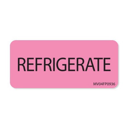 Pre-Printed Label MedVision® Auxiliary Label Pink Paper REFRIGERATE Black Temperature Control 1 X 2-1/4 Inch