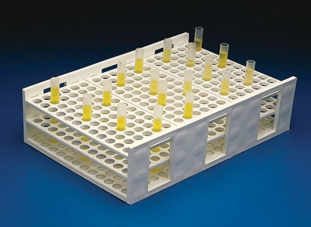 Radioimmunoassay Test Tube Rack 120 Place 13 to 16 mm Tube Size White 89 X 260 X 335 mm
