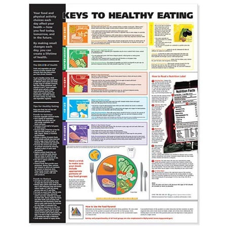 Anatomical Chart Keys to Healthy Eating 20 X 26 Inch Heavy Paper Grommets Laminated