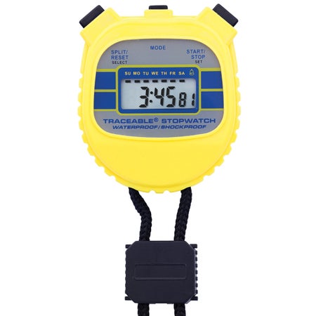 Digital Stopwatch Shockproof, Waterproof Traceable® 24 Hours Digital Display