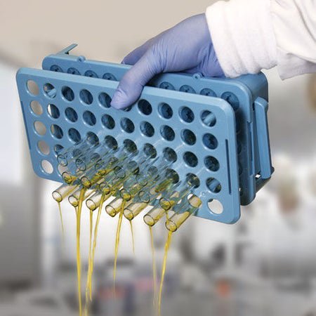 Test Tube Rack 50 Place Up to 17 mm Tube Size Blue 2 X 5-1/2 X 10 Inch