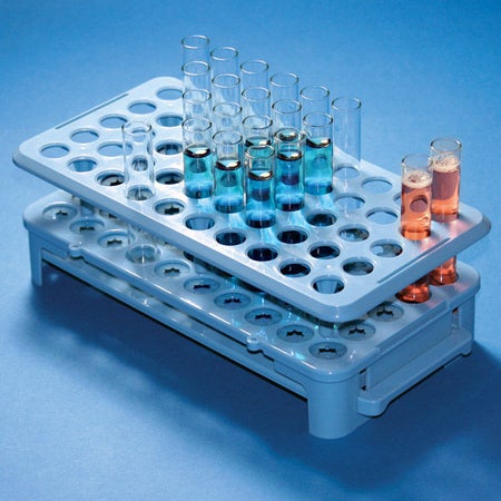 Test Tube Rack 50 Place Up to 17 mm Tube Size Blue 2 X 5-1/2 X 10 Inch