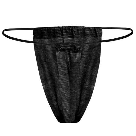 Thong Panty Black One Size Fits Most Disposable