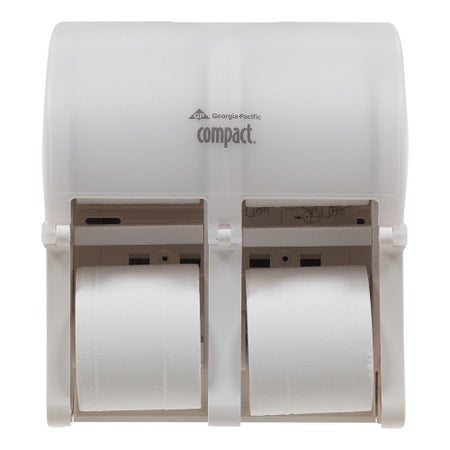 Toilet Tissue Dispenser Compact® Translucent White Plastic Manual 4 Rolls Wall Mount