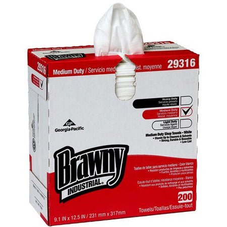 Multipurpose Task Wipe Brawny® Professional H600 200 Count Dispenser Box 9 X 12-1/2 Inch NonSterile Disposable