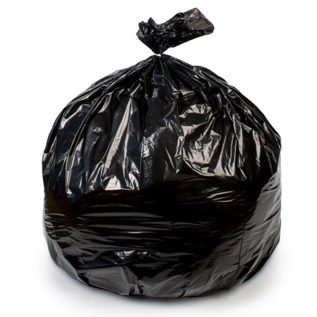 Trash Bag Colonial Bag 50 gal. 1.25 mil 44 X 55 Inch Black Heavy Duty X-Seal Bottom Flat Pack
