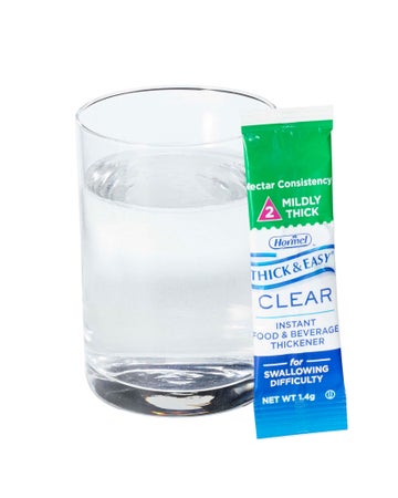 Food and Beverage Thickener Thick & Easy® Clear 1.4 Gram Individual Packet Unflavored Powder IDDSI Level 2 Mildly Thick