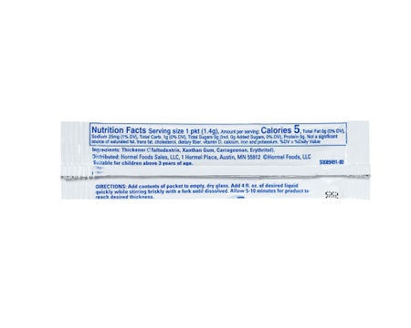 Food and Beverage Thickener Thick & Easy® Clear 1.4 Gram Individual Packet Unflavored Powder IDDSI Level 2 Mildly Thick