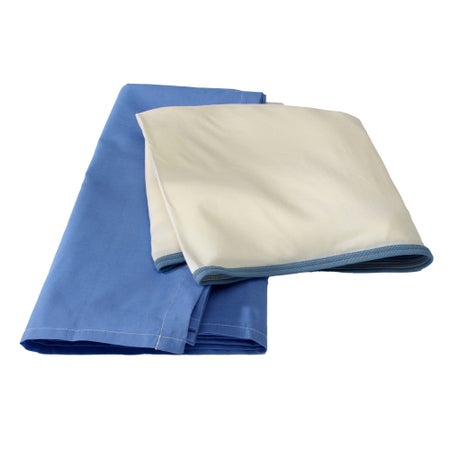 Bed Sheet Impressions™ Fitted 36 W X 84 L X 14 D Inch White / Yellow Hem 55% Cotton / 45% Polyester Reusable