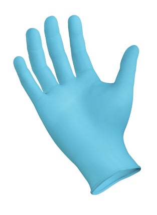 General Purpose Glove SemperGuard® Medium Nitrile Blue 9 Inch Length Beaded Cuff NonSterile