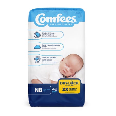 Unisex Baby Diaper Comfees® Newborn Disposable Moderate Absorbency