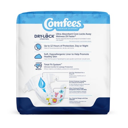 Unisex Baby Diaper Comfees® Size 4 Disposable Moderate Absorbency