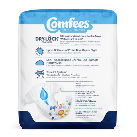 Unisex Baby Diaper Comfees® Size 5 Disposable Moderate Absorbency