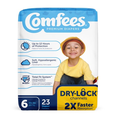 Unisex Baby Diaper Comfees® Size 6 Disposable Moderate Absorbency