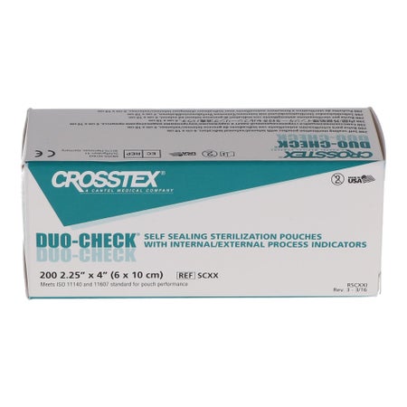 Sterilization Pouch Duo-Check® Ethylene Oxide (EO) Gas / Steam 2-1/4 X 4-1/2 Inch Self Seal Paper / Film