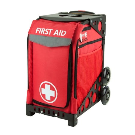 Rolling Emergency Bag Red Water Resistant Fabric 12-1/2 X 14 X 18-1/2 Inch