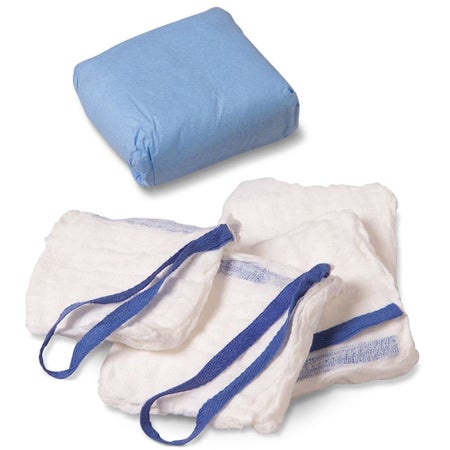 Surgical Laparotomy Sponge Curity™ X-Ray Detectable Cotton 18 X 18 Inch 5 Count Tray Sterile