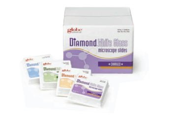 Charged Microscope Slide Diamond® White Glass 25 X 75 X 1 mm White Frosted End