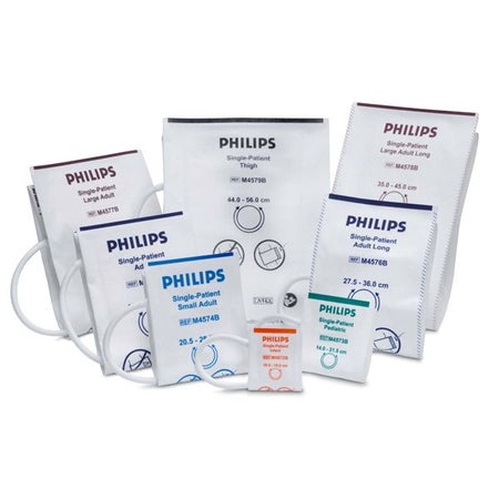 Single Patient Use Blood Pressure Cuff Philips™ 27.5 to 36 cm Leg Cloth Fabric Cuff Adult Cuff