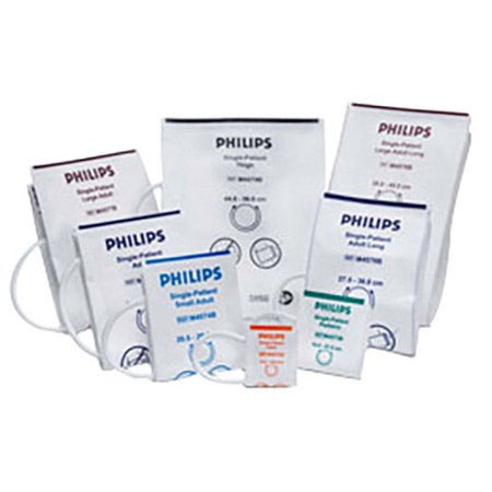 Single Patient Use Blood Pressure Cuff Philips™ 35.5 to 45 cm Arm Vinyl Cuff Large Adult Cuff
