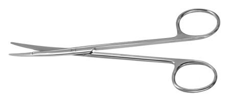 Undermining Scissors Padgett® Ragnell 5-1/8 Inch Length OR / Surgical Grade German Stainless Steel NonSterile Finger Ring Handle Half Curved Blunt Tip / Blunt Tip