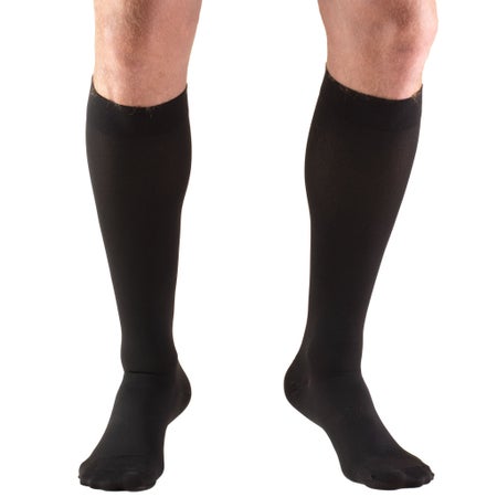 Compression Stocking Truform® Knee High 3X-Large Black Closed Toe