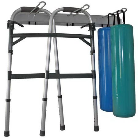 Single Wall Storage Rack Wall Mounted 3 Hooks Gray