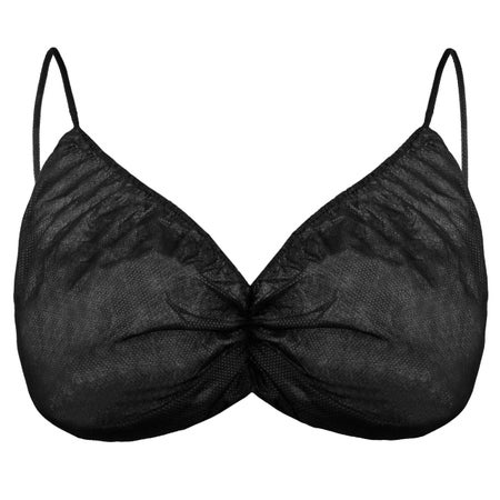 Disposable Exam Bra Small / Medium Black Elastic Strap Backless