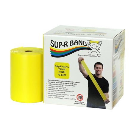 Exercise Resistance Band Sup-R Band® Yellow 5 Inch X 50 Yard X-Light Resistance