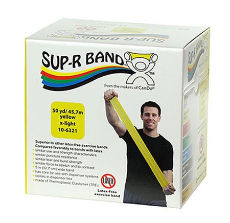 Exercise Resistance Band Sup-R Band® Yellow 5 Inch X 50 Yard X-Light Resistance