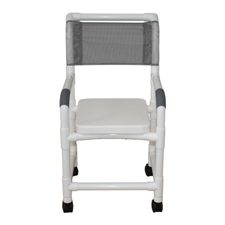 Shower Chair MJM International PVC Frame Mesh Backrest 18 Inch Seat Width 300 lbs. Weight Capacity