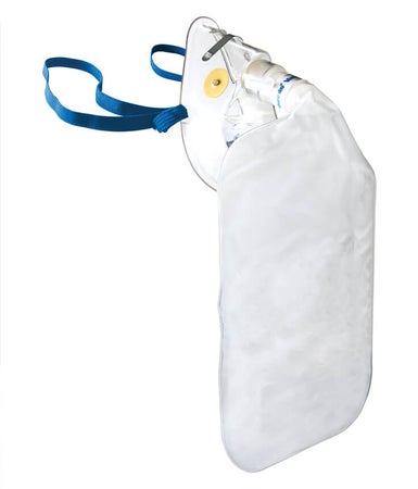 NonRebreather Oxygen Mask Elongated Style Pediatric Adjustable Head Strap / Nose Clip