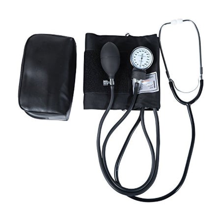 Reusable Aneroid / Stethoscope Set Mabis® 33 to 43 cm Large Adult Cuff Single Head General Exam Stethoscope Pocket Aneroid